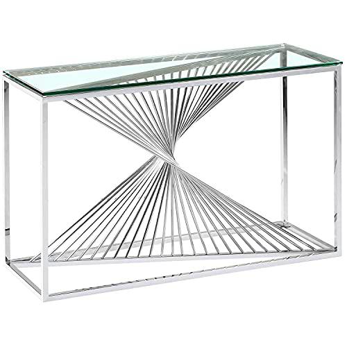 Menzzo Britannia Mesa, Plata, L120 x P40 x H78 cmÉpaisseur verre 8 mm