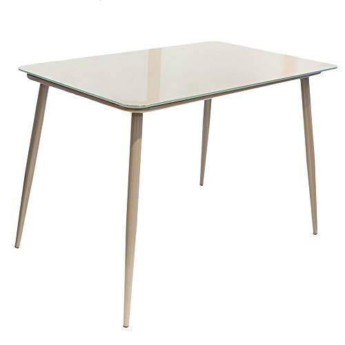 THE HOME DECO FACTORY HD6445 Mesa de Comedor de Cristal Gris