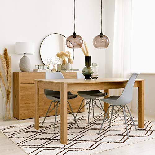 Kenay 140/200 Home-Mesa Salón Comedor Extensible Madera Natural Hegas 140/200x90cm