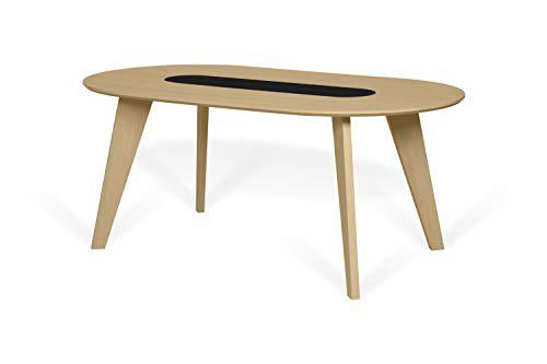 TemaHome - Mesa de Comedor Lago, MDF, Roble Claro y Negro