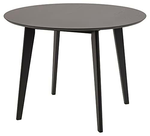 AC Design Furniture Mesa de Comedor, Oak, Negro, L: 105 x B: 105 x H: 76 cm