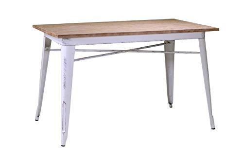 vacchetti José 8031810000 Mesa Envejecido, Metal, Blanco Envejecido