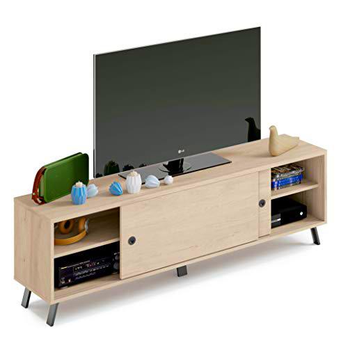 Muebles Pitarch Kamet Mueble TV, Aglomerado de partículas y melanina de Alta Densidad