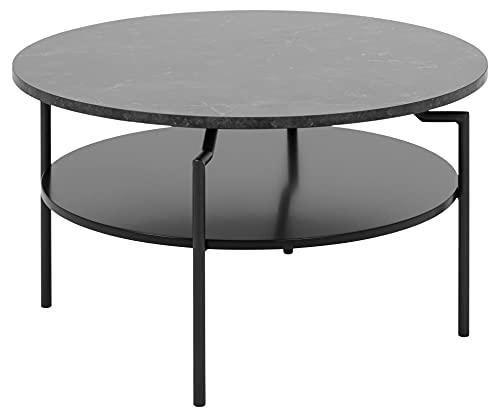 AC Design Furniture Mesa de Centro, Metal, Negro, L: 80 x B: 80 x H: 45 cm