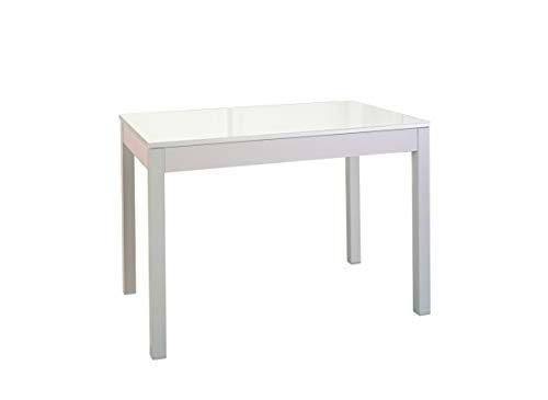 ASTIMESA Mesa de Cocina, Metal, Blanco, 100x60cm-extendida 150x60 cms