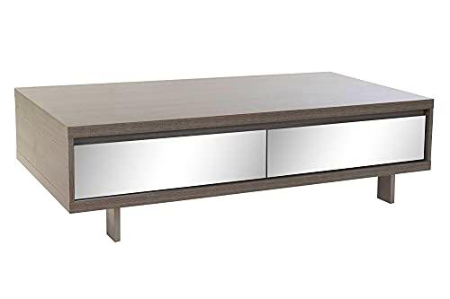 DT MB-162812 Mesa Café Melamina Espejo Lacado, Gris