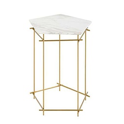 BigBuy Home S0111544 Mesa Auxiliar Penta Mármol, 53 X 51 Cm