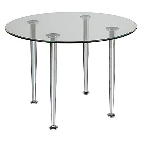 BigBuy Home S0111551 Mesa de Comedor Cir Cristal Templado