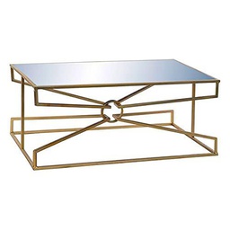 Dekodonia S3010968 Mesa Auxiliar Dorado, Metal Espejo